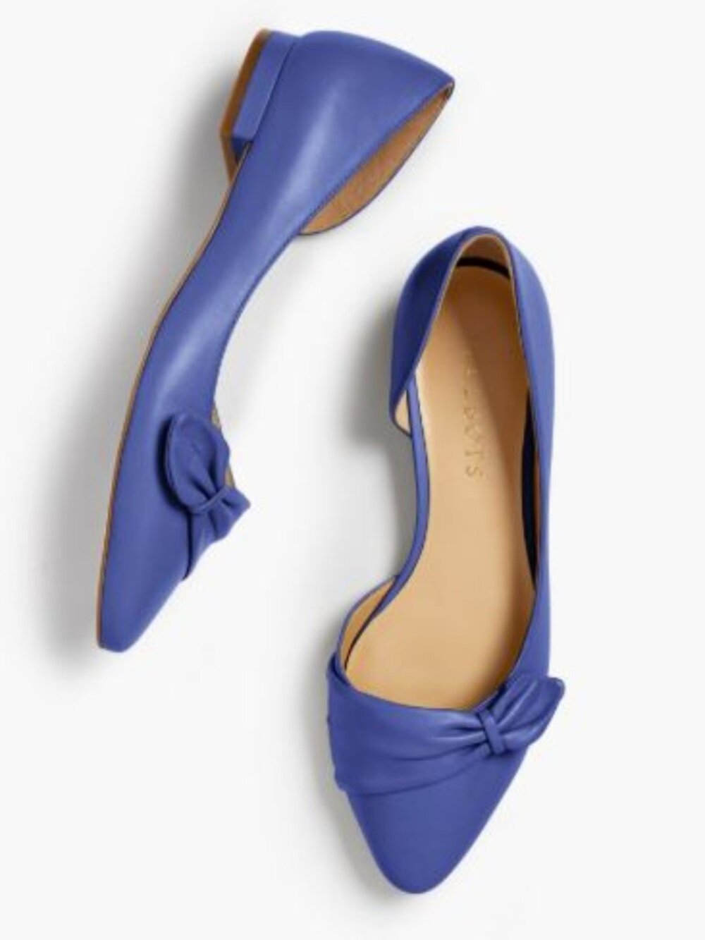EUC Talbots Edison Pleated d’Orsay Flats - Twilight Blue—Nappa Leather Size 6.5M